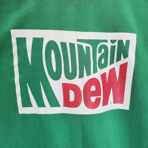 Mountain Dew Vintage Logo Original Dew Shirt Green Single Stitch USA Men Size XL - Picture 2 of 6